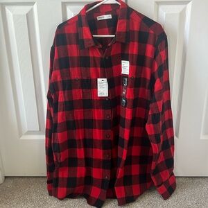 NWT MENS XXL Red and Black Supersoft Flannel